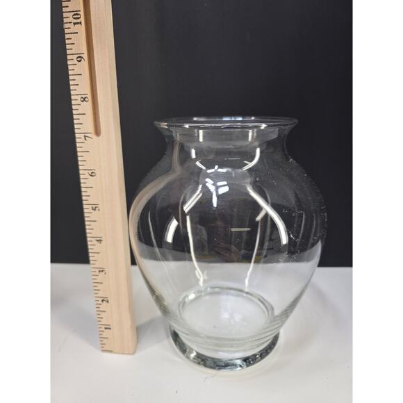 Clear Glass Table Vase 8" Modern Floral Centerpiece - Picture 2 of 3